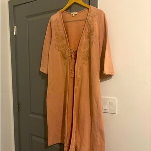 Easel Embroidered Pink Kimono Cardigan